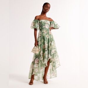 Abercrombie & Fitch Green Floral High Low Dress